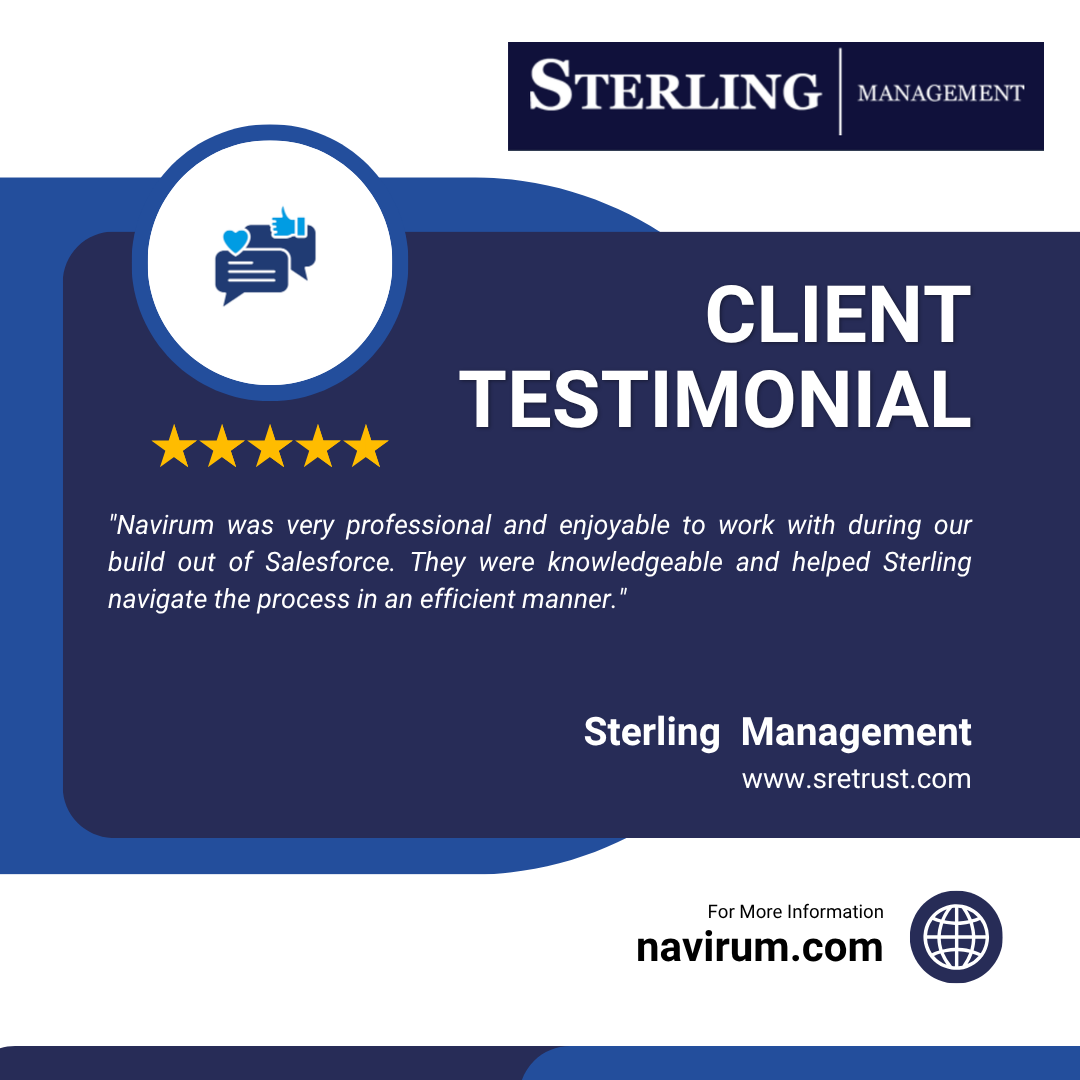Sterling Management Client Testimonial Review for Navirum Salesforce Implementation Success